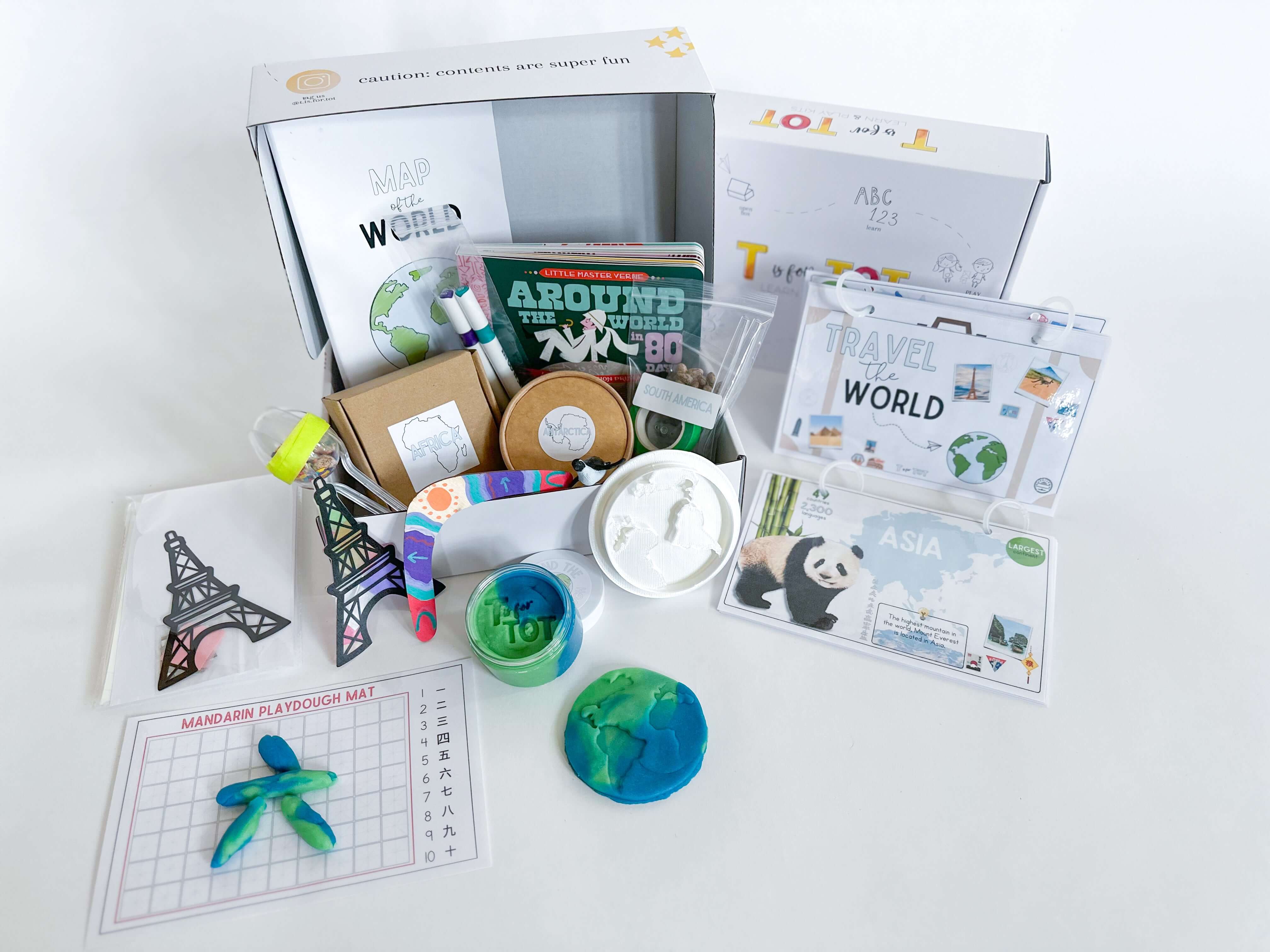 Interactive Around the World play and learn kit for kids. Includes 